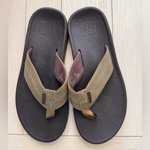 REEF Journeyer brown leather flip flop men sandals